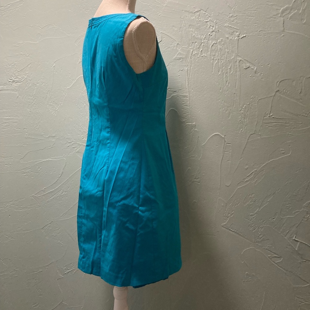 Tahari 
Aqua Blue sleeveless dress 
10 Lined - Picture 6 of 8
